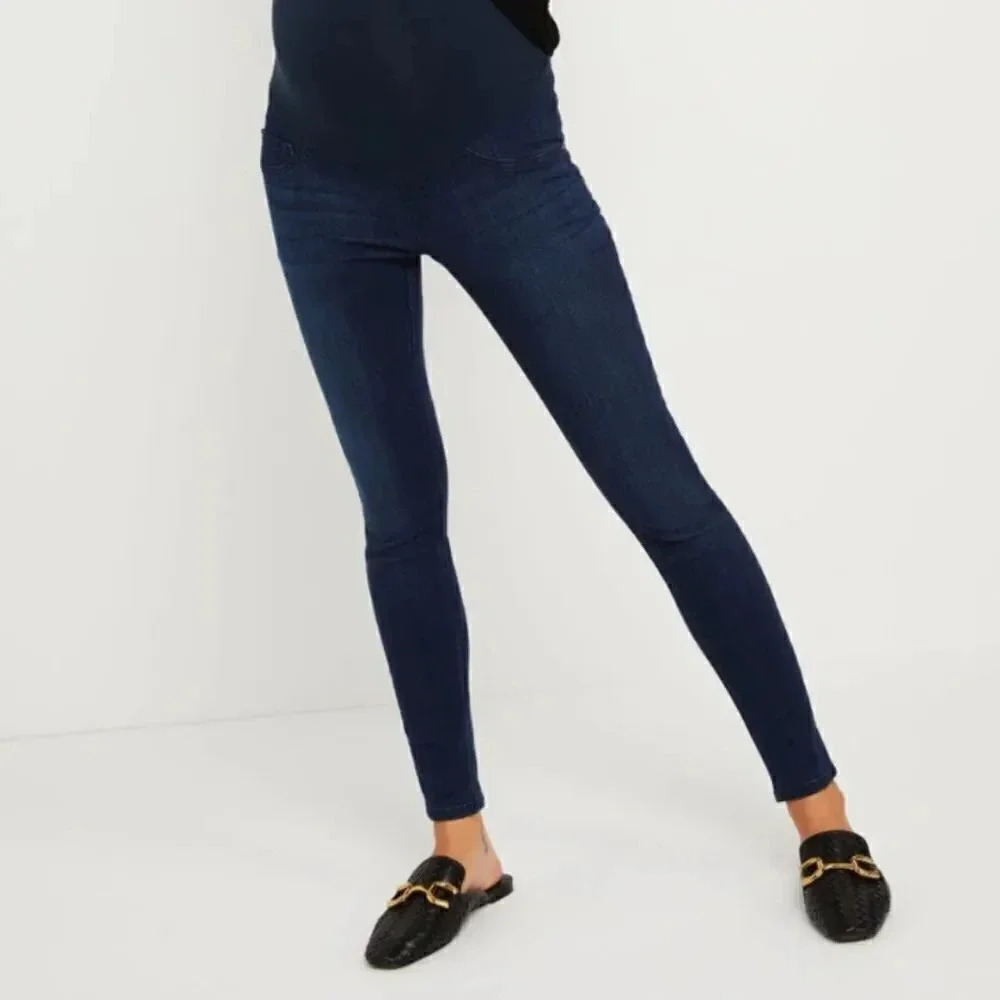 Motherhood Maternity | Indigo Blue Dark Wash Jeggings (S) - Picture 4 of 5